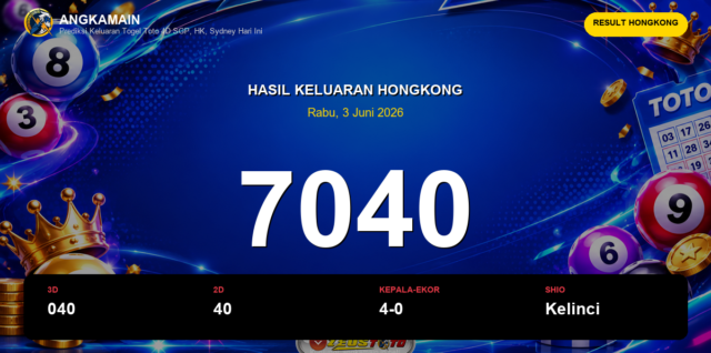 Result Hongkong hari ini 3 Juni 2026 angka 7040