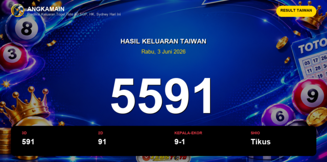 Result Taiwan hari ini 3 Juni 2026 angka 5591